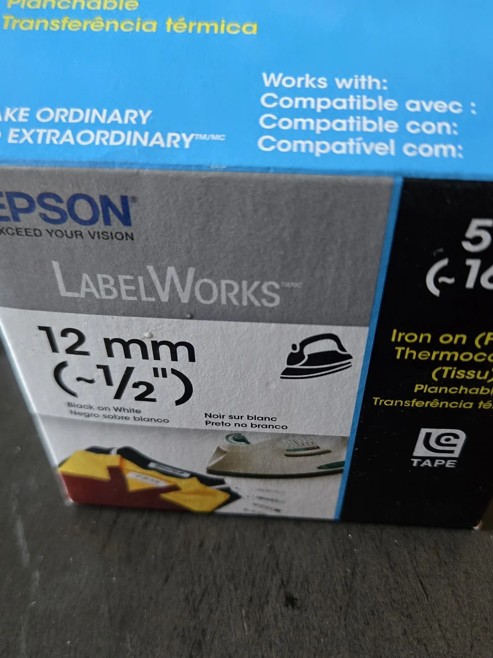 Epson LabelWorks Portable Label Maker in Frosted White With Extra Label Pack.